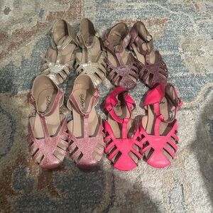 Girls Glitter and Pink Sandals Set